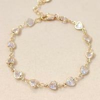 Image 1 of White  Heart Bracelet