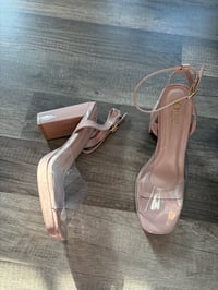 NWT clear strap heels 