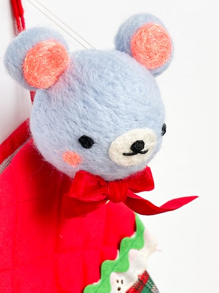 Image of Blue Bear Felted Ornament #1