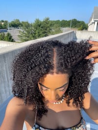 Image 2 of 18 inch 8x5 AFRO JERRY CURLY LACE CLOSURE WIG with NEWBORN 4C EDGES