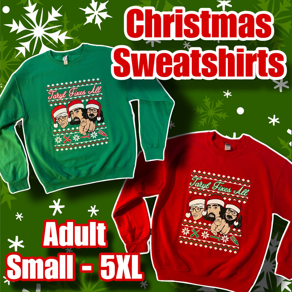 NEW! Christmas Sweatshirts! Green or Red! +FREE Ornament! (Small - 5XL!)