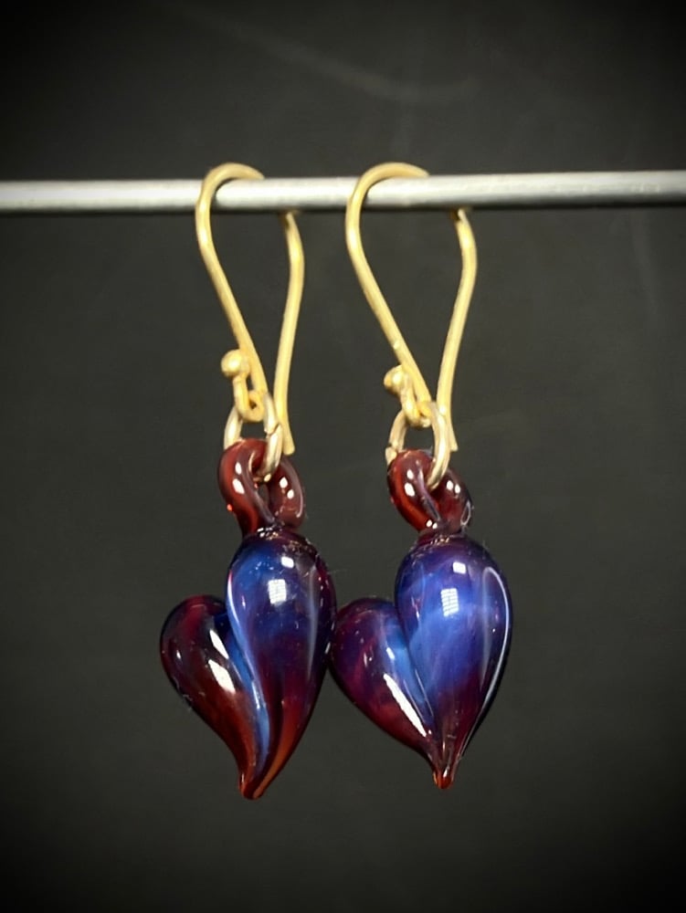 Mini Heart Earrings w/Vermeil Image 2