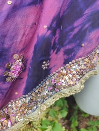 Image 5 of Poncho Woodstock Top -free size -purple pink tie dye