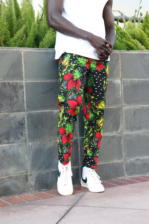 Image of The kendu pants - red floral burst 