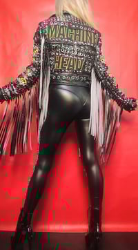Image 14 of CUSTOM MADE MACHINE HEAD FAUX LEATHER BIKER JACKET 