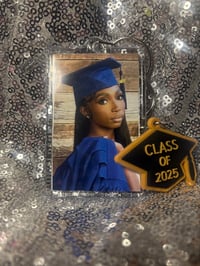 Image 1 of Double-Sided Photo Keychain (Graduation Cap 2025 keychain is Optional)