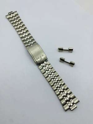 Image of rado stainless steel gents watch strap,band,bracelet new.1980's.curved lugs.19mm