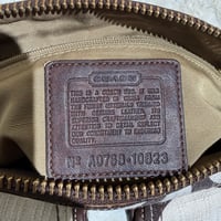 Image 2 of Coach Legacy Signature Canvas Brown Cream Carly Satchel Shoulder Bag 10823 Rare