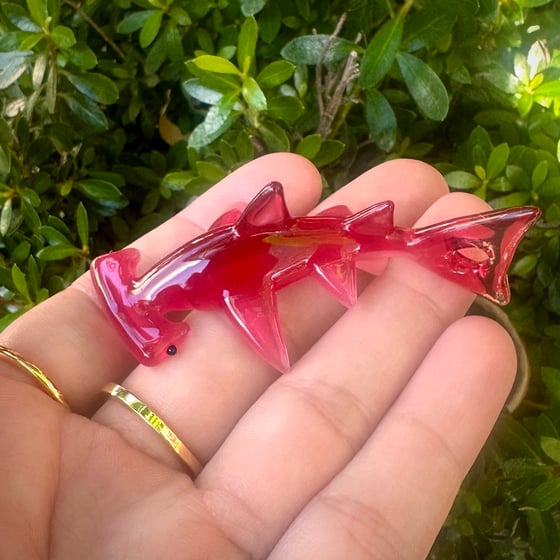 Image of Gold Ruby Shark Pendant 