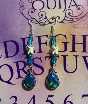 Image of Blue Bling Snake Vertebrae Earrings