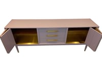 Image 2 of G Plan sideboard - drinks cabinet painted in Lavender Haze