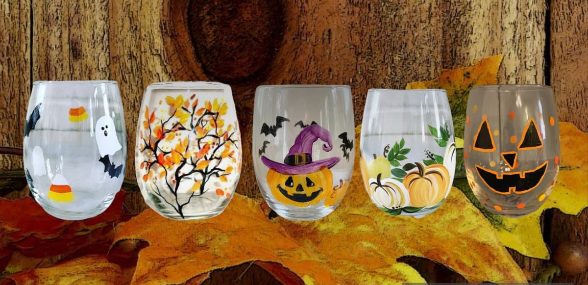 Image of Wine Glass Painting Night 10/7 Pica's Deli and Ice Cream