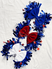 RWB Tinsel Bows