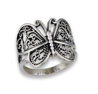 STAINLESS STEEL BUTTERFLY RING 