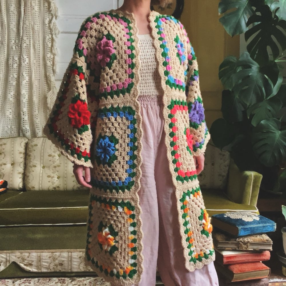 Image of Flower Garden Allotment Granny Sweater