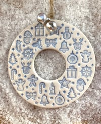 Image 1 of Ceramic Christmas Wreath with Bells