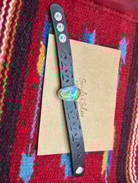 Image 2 of Leather & Turquoise bracelet