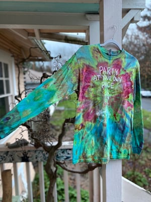 Image of SMALL Party At Your Own Pace Long Sleeve Tie Dye Shirt 2 