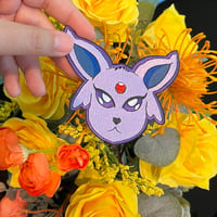 Image 3 of V.2. Espeon 100% embroidery patch, 4 inch