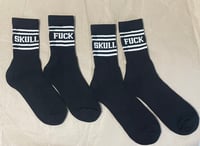 Image 2 of Skullfuck socks (black- 1 pair *SMALL ADULT SIZE ONLY)