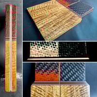 Image 1 of GLOW Carbon Fiber & Curly Narra Segmented Knife Scales