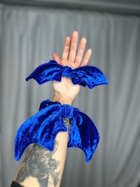 Image 2 of Royal Blue Velvet Bat Wing Scrunchie ready to ship 