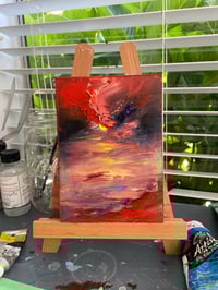 Image 2 of “Consumed By Wrath ” oil on wood 5 x 7 inches