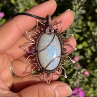 Image 2 of Rainbow Moonstone Sun/Flower 🌻🤍