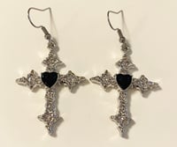 black gem heart cross