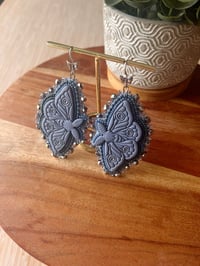 Image 3 of Blue Moth Earrings