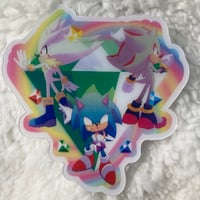 Image of Super Sonic Shadow Silver Lenticular Sticker