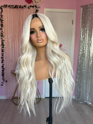 Image of Icy blonde black roots (ready to ship)