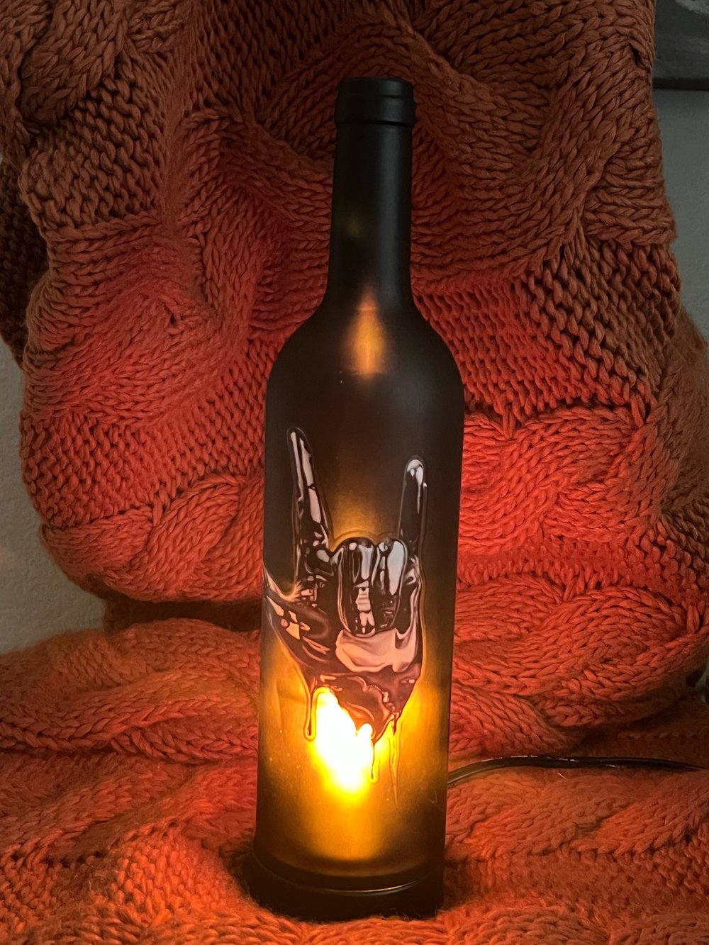 Image of I Love You (Rockstar) Wine Bottle Wax Burner 