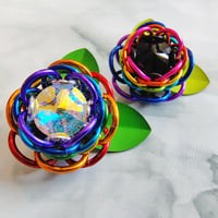 Image 2 of Rainbow Petal to the Metal Capture Crystal Rose Pendant