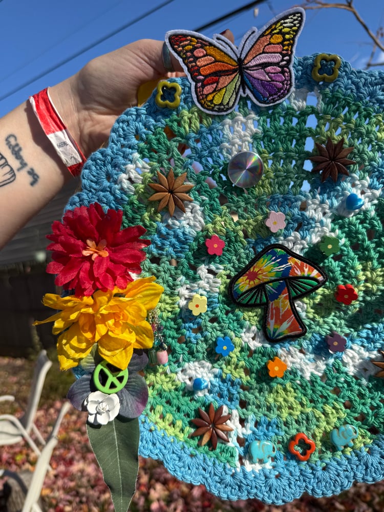 Image of Mushroom butterfly wall hanging 🦋✨🍄🌈