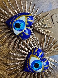 Image 3 of Aretes Artesanal Ojo Azul(handmade)