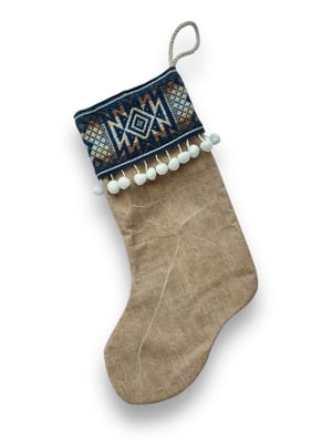 Image of CHRISTMAS STOCKING - TAN/BLACK