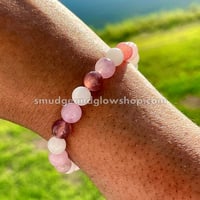 Image 3 of Rose Quartz, Strawberry Quartz & Moonstone Bracelet (Just 2 left)
