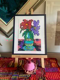 Image 1 of Vibrant Floral Acrylic on Paper