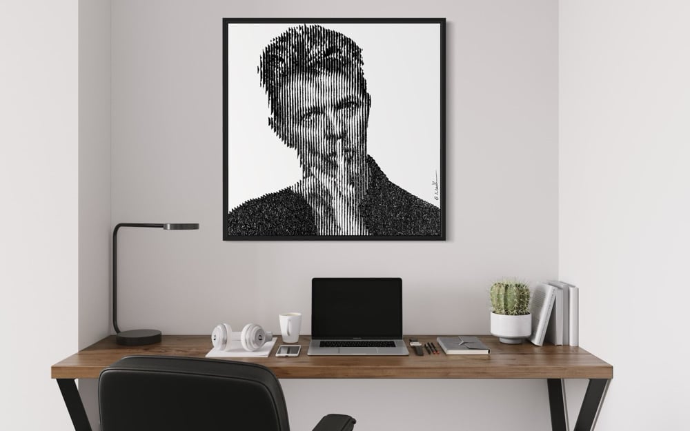 Bowie Shhhh 5 70x70cm original painting | Sandra Wadkin Art