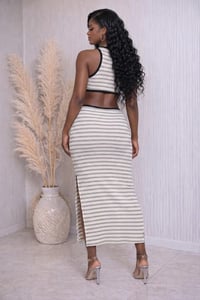 Image 3 of White/Black Open Back Dress