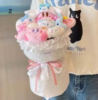 Image 2 of Poyo / Kitty Plushy Valentines Day Bouquet 