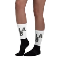 Image 1 of LA B Socks Black logo