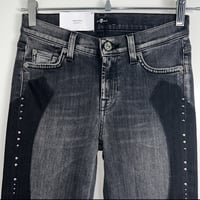 Image 5 of 7 FOR ALL MANKIND super skinny dark gray black studded jeans