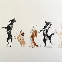 Image 2 of ORIGINAL ARTWORK - Another Eleven Dancing Dogs - 65x25cm