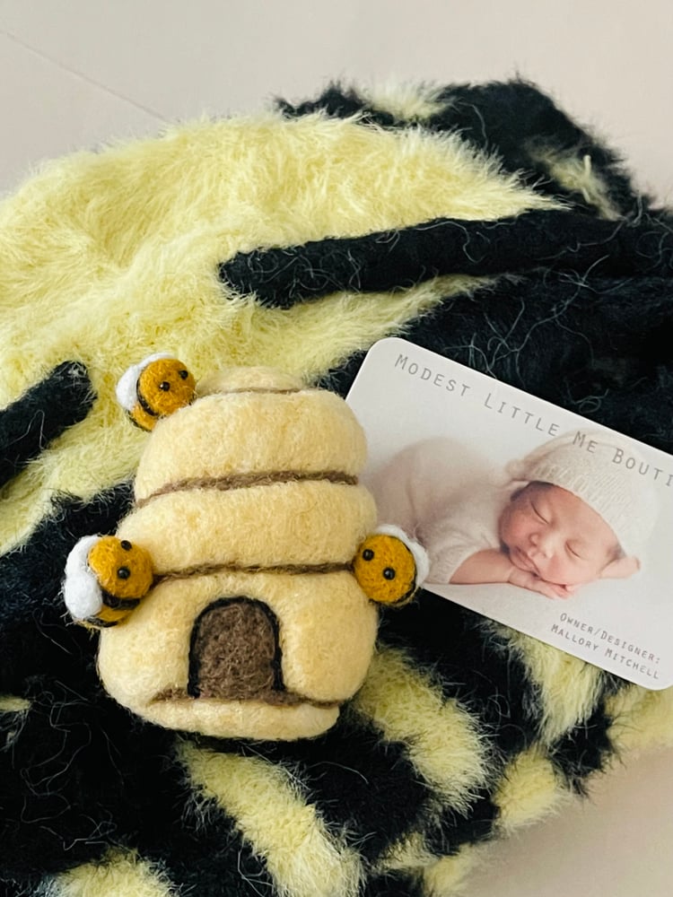 Image of Felted bee hive