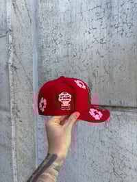 Image 3 of PINK BRIM RED NEW YORK METS CUSTOM FITTED CAP