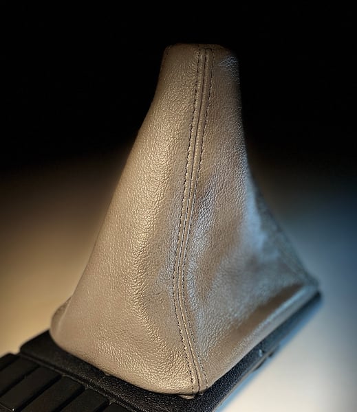 Image of Gray leather shift boot 