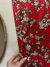 70s currant print slinky trousers