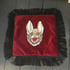 Blood Red Velvet Bat Embroidery Cushion Cover Image 3